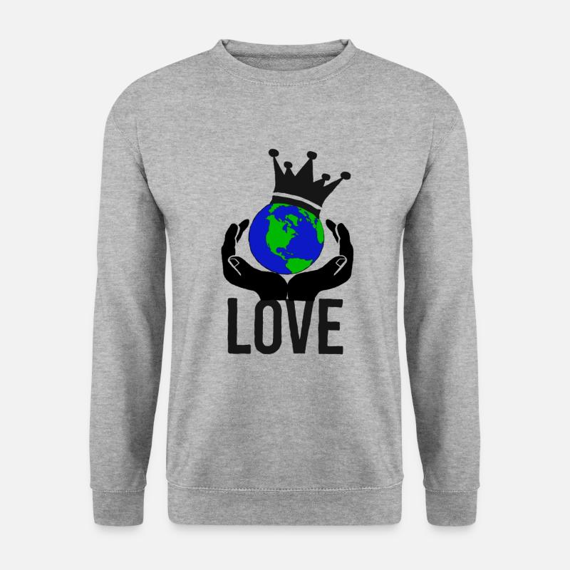Natur Umwelt Klima Krone Liebe Öko Bio Nachhaltig - Unisex Pullover - Weißgrau meliert