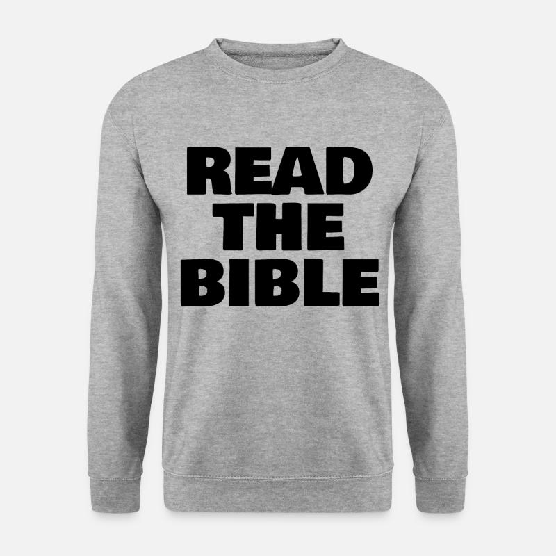 READ THE BIBLE - Unisex Pullover - Weißgrau meliert