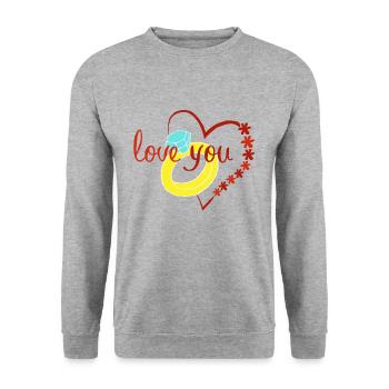 Marriage proposal Love relationship wedding engagement - Unisex Sweatshirt - salt & pepper - Front - Alina (178cm) & Michal (187cm)