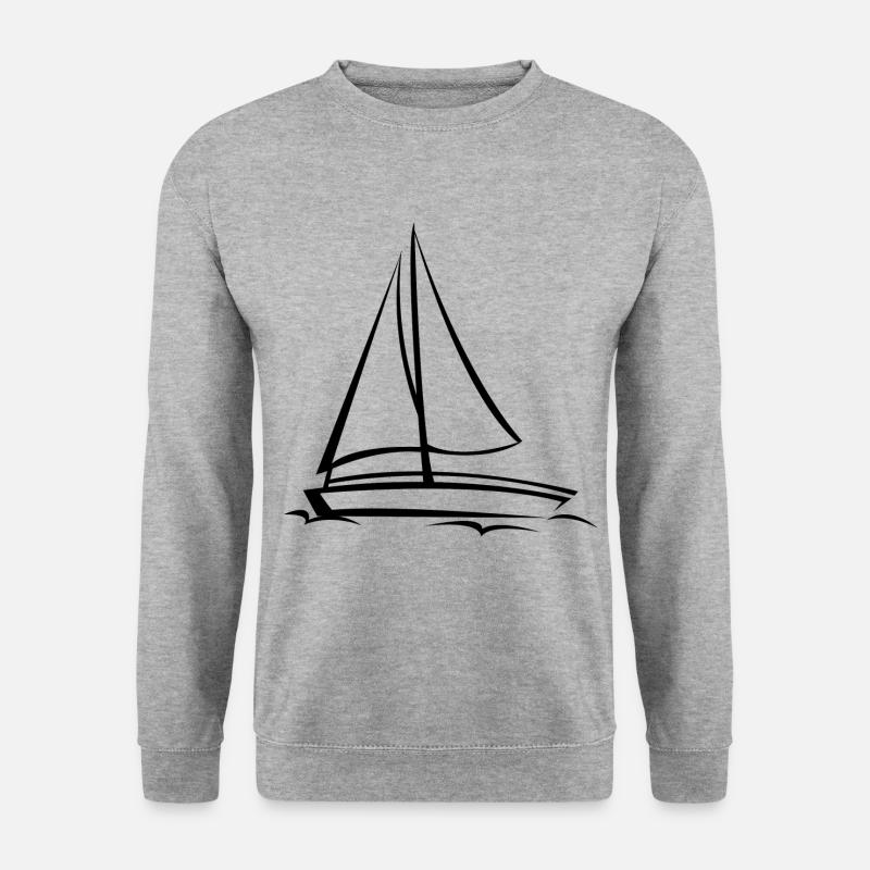 Segelschiff - Unisex Pullover - Weißgrau meliert