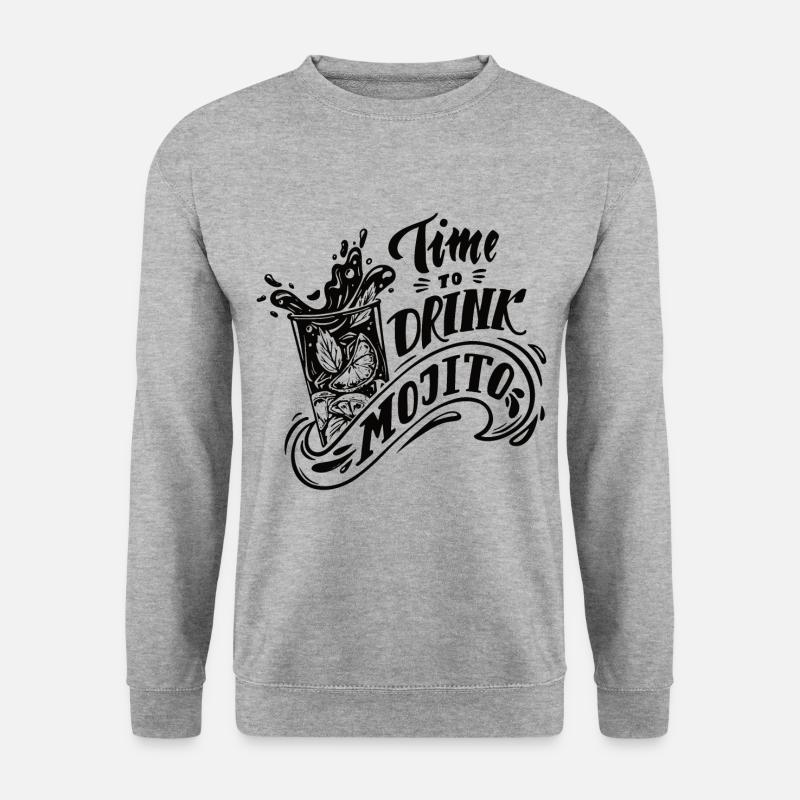 Time to drink Mojito - Unisex Pullover - Weißgrau meliert