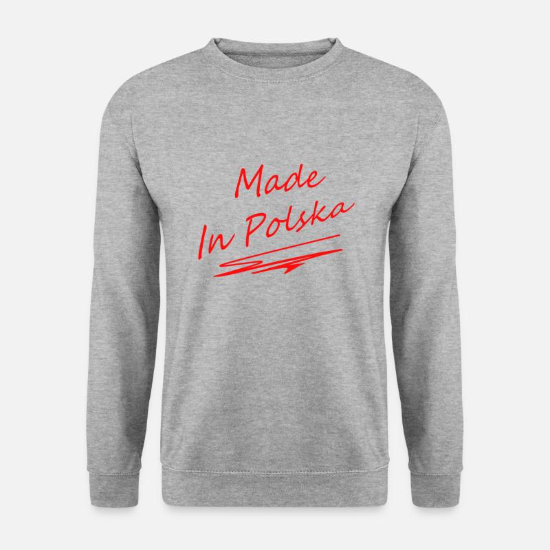 Made in Poland - Unisex Pullover - Weißgrau meliert