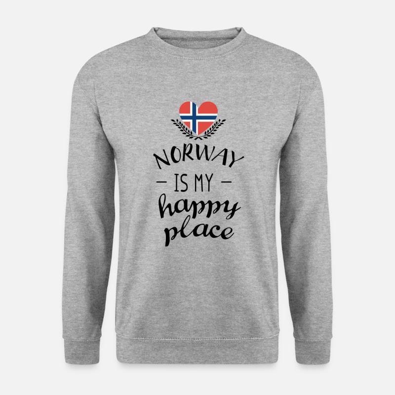 Norway Scandinavia Happy - Unisex Pullover - Weißgrau meliert