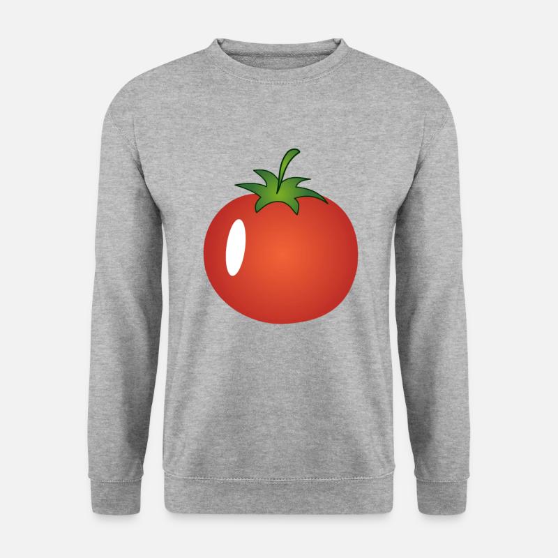 Tomate, Tomaten, rote Tomate, saftige Tomate - Unisex Pullover - Weißgrau meliert