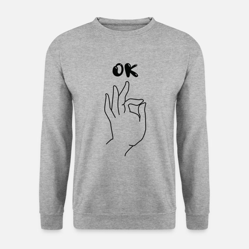 OK - Unisex Pullover - Weißgrau meliert