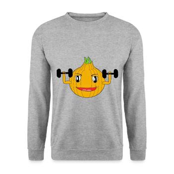 Haltérophile à l'oignon - Sweat-shirt Unisexe - gris chiné - Devant - Alina (178cm) & Michal (187cm)