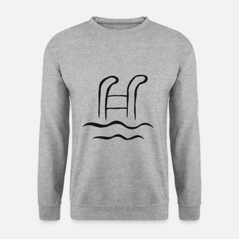 Schwimmbad Schwimmen swim Schwimmer Geschenk - Unisex Pullover - Weißgrau meliert