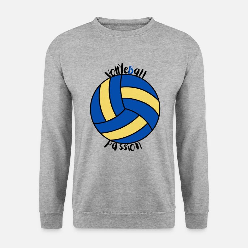 Volleyball Leidenschaft Volleyball - Unisex Pullover - Weißgrau meliert