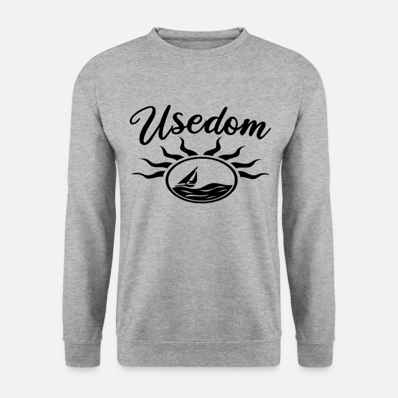Usedom - Unisex Pullover - Weißgrau meliert