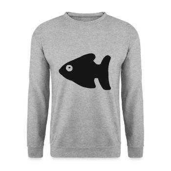 Fisch Fischen Fischer Angler Geschenk - Sweat-shirt Unisexe - gris chiné - Devant - Alina (178cm) & Michal (187cm)