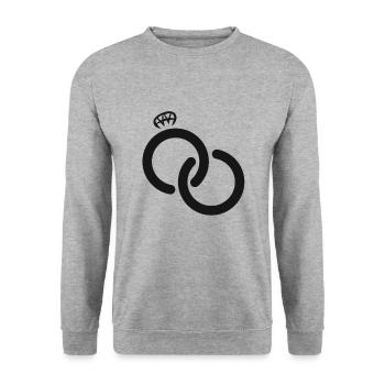 Hochzeit Verlobung Heiraten Verloben Geschenk Ring - Unisex Sweatshirt - salt & pepper - Front - Alina (178cm) & Michal (187cm)
