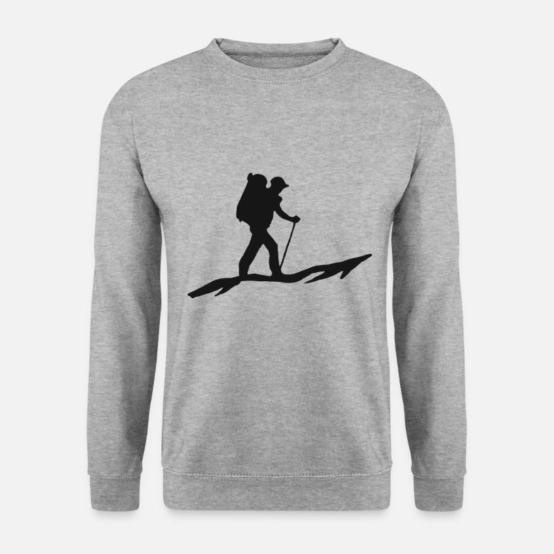 Wanderer Spazieren Wandern Spaziergang Wandeurng - Unisex Pullover - Weißgrau meliert