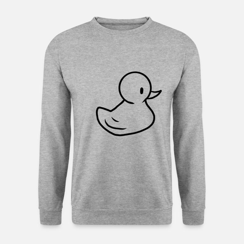 Badeente Ente Quietscheente Entchen Geschenkidee - Unisex Pullover - Weißgrau meliert
