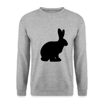 Lapin lapin de pâques cadeau animal de compagnie - Sweat-shirt Unisexe - gris chiné - Devant - Alina (178cm) & Michal (187cm)