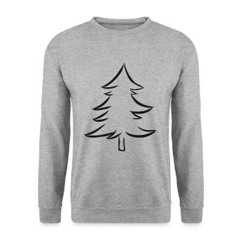 Sapin Noël Sapin Noël X-Mas - Sweat-shirt Unisexe - gris chiné - Devant - Alina (178cm) & Michal (187cm)