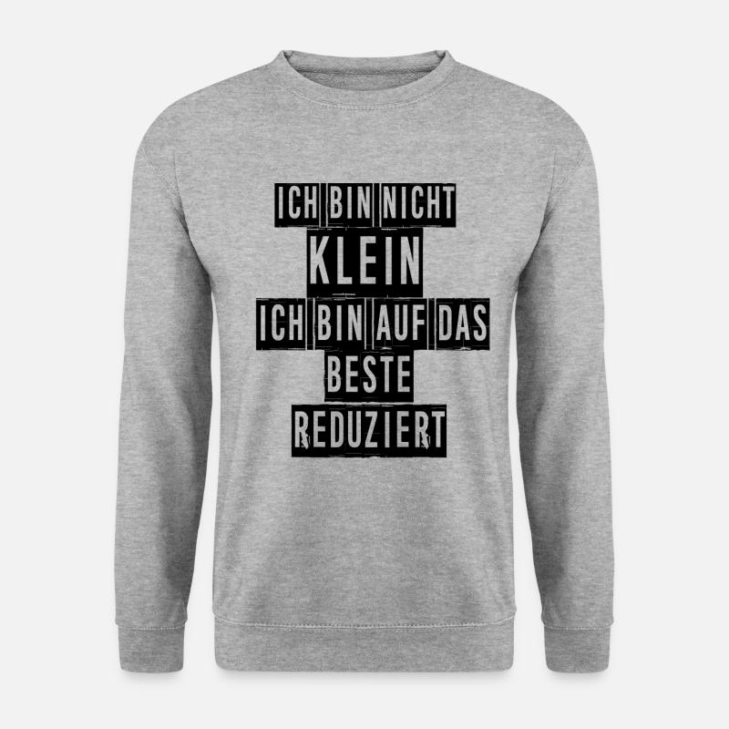 Ich bin nicht klein - Unisex Pullover - Weißgrau meliert
