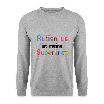 Autismus - Unisex Pullover - Weißgrau meliert - Vorne - Alina (178cm) & Michal (187cm)