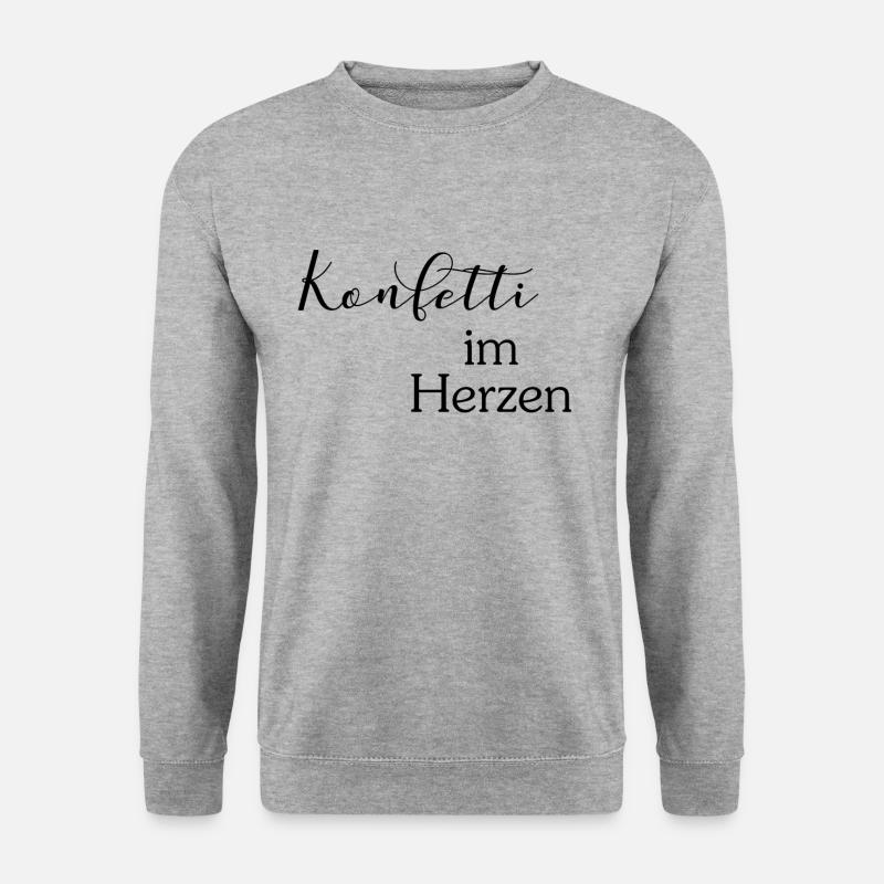 Konfetti im Herzen - Unisex Pullover - Weißgrau meliert