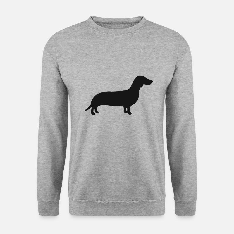 süßer Hund Pudel Rottweiler Beagle Hunde Dackel - Unisex Pullover - Weißgrau meliert