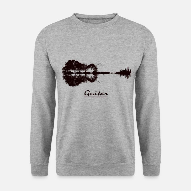 Gitarre - Unisex Pullover - Weißgrau meliert