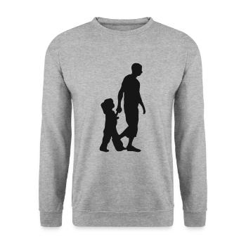 Père fille enfants papa fille papa cadeau - Sweat-shirt Unisexe - gris chiné - Devant - Alina (178cm) & Michal (187cm)