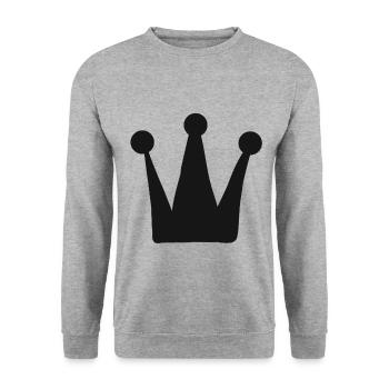Krone King Kronen Krona König Queen Prinz Geschenk - Unisex Sweatshirt - salt & pepper - Front - Alina (178cm) & Michal (187cm)