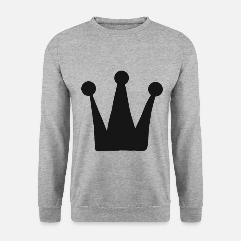 Krone King Kronen Krona König Queen Prinz Geschenk - Unisex Pullover - Weißgrau meliert