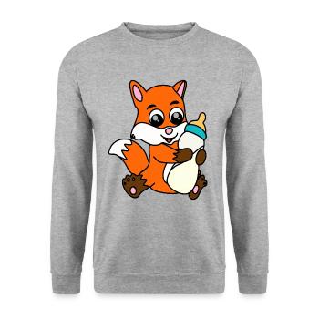 Fox - Unisex Sweatshirt - salt & pepper - Front - Alina (178cm) & Michal (187cm)