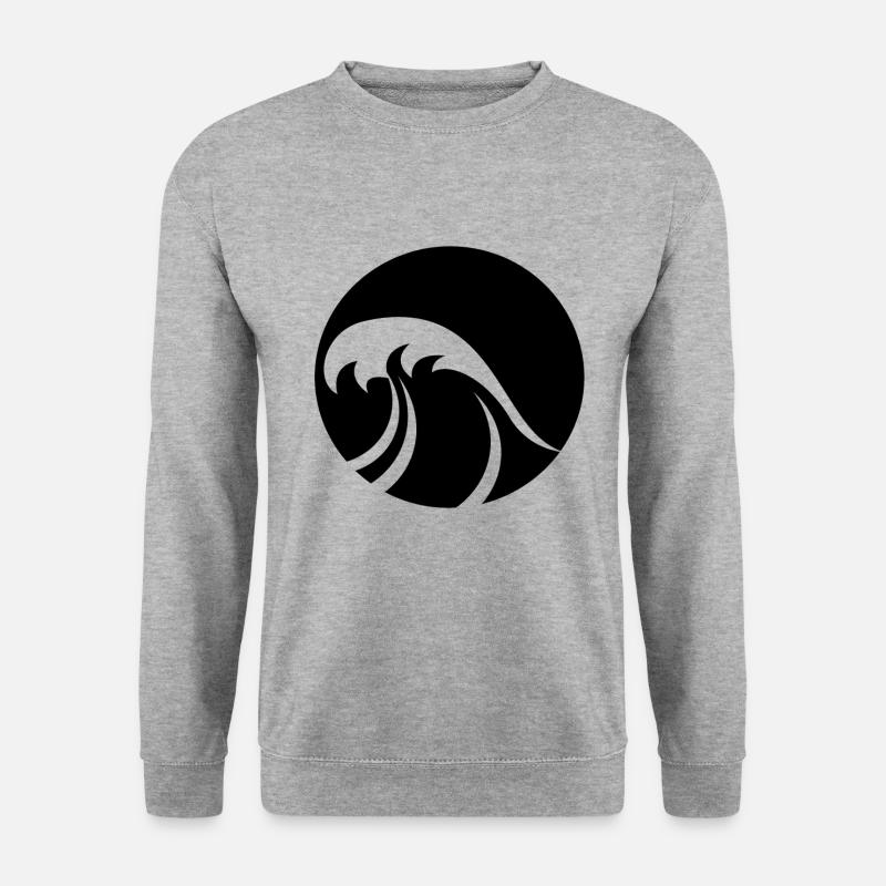 Welle Wellen - Unisex Pullover - Weißgrau meliert