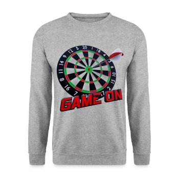 Jeu de fléchettes - Bullseye - Game on - Sweat-shirt Unisexe - gris chiné - Devant - Alina (178cm) & Michal (187cm)