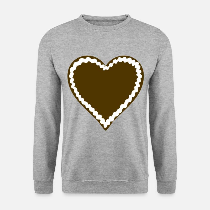 lebkuchenherz selbst gestalten - Unisex Pullover - Weißgrau meliert