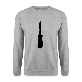 Schraubenzieher Werkzeug Werkzeuge Schrauben - Unisex Pullover - Weißgrau meliert - Vorne - Alina (178cm) & Michal (187cm)