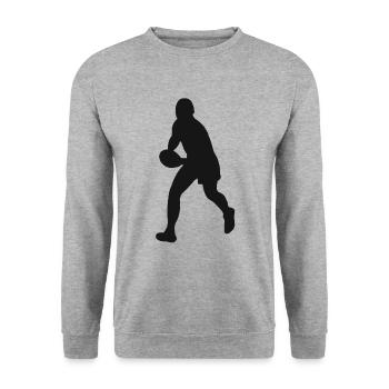 Joueur de rugby football joueur de football - Sweat-shirt Unisexe - gris chiné - Devant - Alina (178cm) & Michal (187cm)