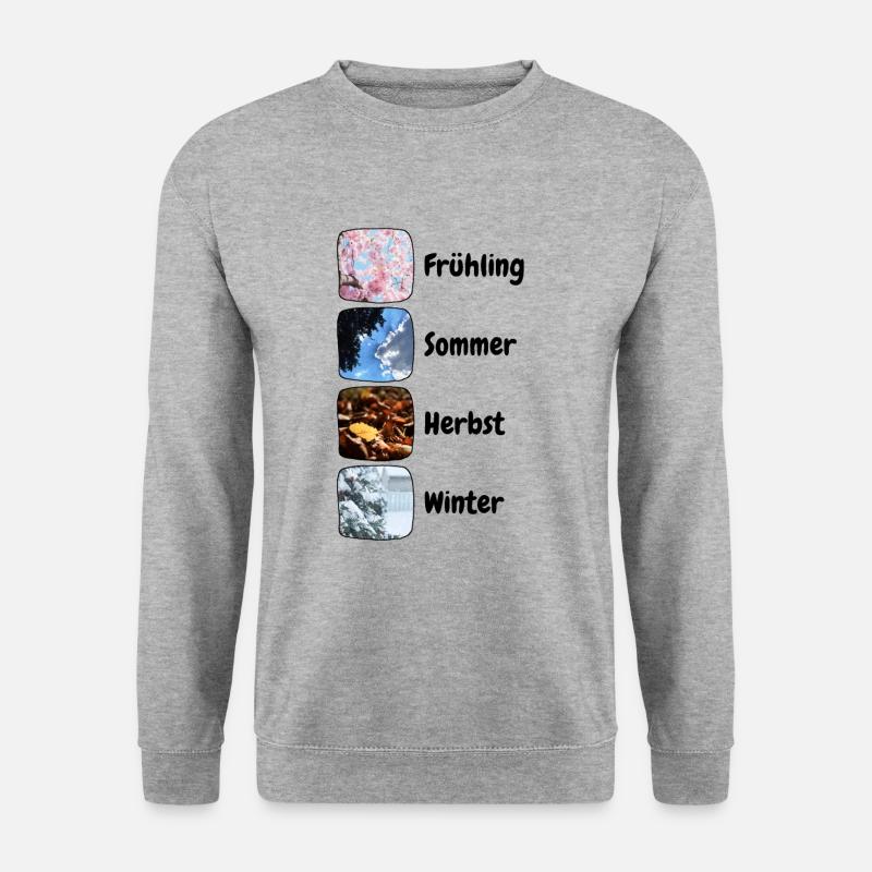 Jahreszeiten Frühling Sommer Herbst Winter design - Unisex Pullover - Weißgrau meliert