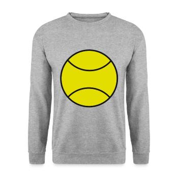 Tennisball Tennisliebhaber Tennisschläger Tennis - Unisex Pullover - Weißgrau meliert - Vorne - Alina (178cm) & Michal (187cm)