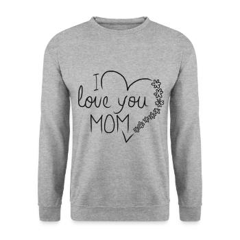 Mom love mom baby mothers day mom mum gift - Unisex Sweatshirt - salt & pepper - Front - Alina (178cm) & Michal (187cm)