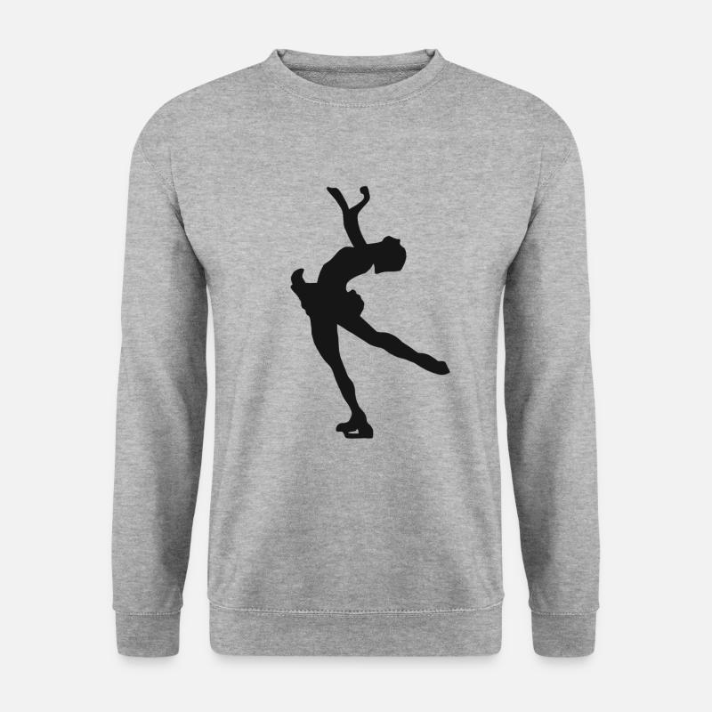 Schlittschuh Eislauf Eiskunstlauf Eiskunstlaufen - Unisex Pullover - Weißgrau meliert