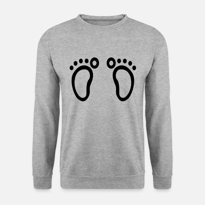 Fußabdrücke - Unisex Pullover - Weißgrau meliert