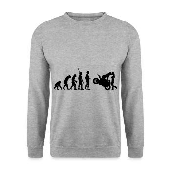 Motorbike Evolution Couple Bike Moped Biker Couple - Unisex Sweatshirt - salt & pepper - Front - Alina (178cm) & Michal (187cm)