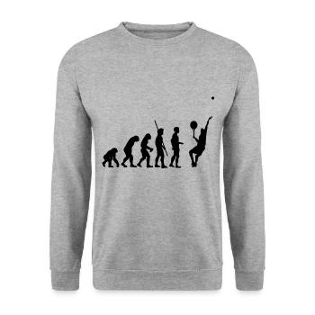 Tennis Tennis Evolution Tennis lovers - Unisex Sweatshirt - salt & pepper - Front - Alina (178cm) & Michal (187cm)