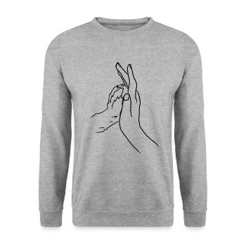 Chien patte chat cadeau amour des animaux - Sweat-shirt Unisexe - gris chiné - Devant - Alina (178cm) & Michal (187cm)