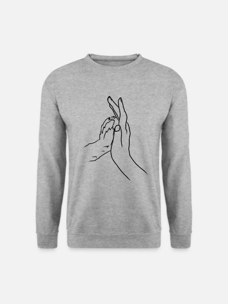 Hund Pfote Katze Geschenk Tierliebe Tier Haustier - Unisex Pullover - Weißgrau meliert