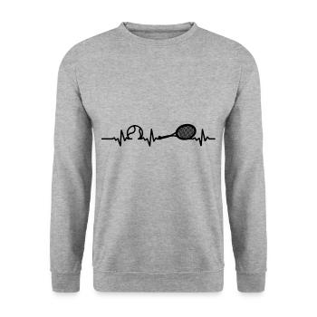 Raquette de tennis EKG Tennis Heartbeat - Sweat-shirt Unisexe - gris chiné - Devant - Alina (178cm) & Michal (187cm)