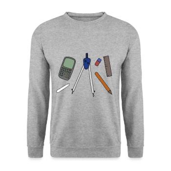 Mathematik - Unisex Pullover - Weißgrau meliert - Vorne - Alina (178cm) & Michal (187cm)