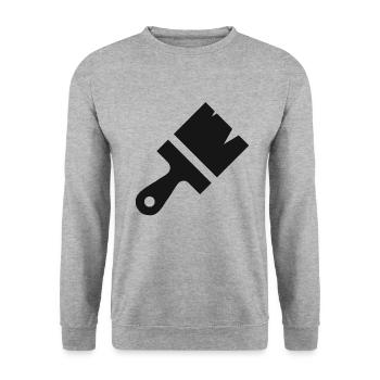 Pinsel Streichen Malen Farbe Maler und Lackierer - Unisex Pullover - Weißgrau meliert - Vorne - Alina (178cm) & Michal (187cm)