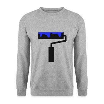Pinsel Maler und Lackierer Malen Streichen Farbe - Unisex Pullover - Weißgrau meliert - Vorne - Alina (178cm) & Michal (187cm)