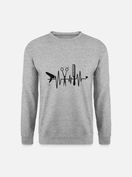 Friseur Schere Frisör Liebe Haare Frisöse Scheren - Unisex Pullover - Weißgrau meliert