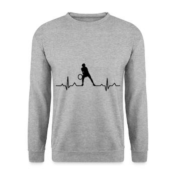 Balle de tennis EKG amateur de tennis tennis heartbeat - Sweat-shirt Unisexe - gris chiné - Devant - Alina (178cm) & Michal (187cm)