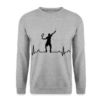 Balle de tennis EKG tennis heartbeat amateur de tennis - Sweat-shirt Unisexe - gris chiné - Devant - Alina (178cm) & Michal (187cm)