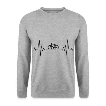 Bicycle Cycling Bicycle Tour Mountain Bike Cycling - Unisex Sweatshirt - salt & pepper - Front - Alina (178cm) & Michal (187cm)
